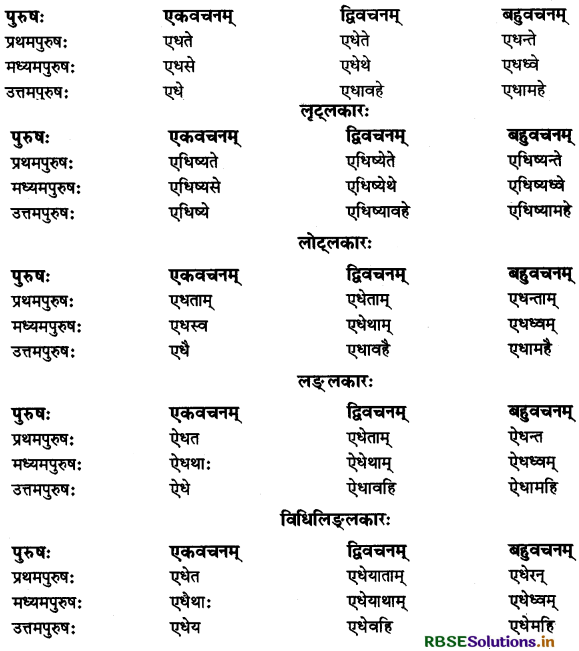 RBSE Class 11 Sanskrit व्याकरणम् धातु-रूप 60