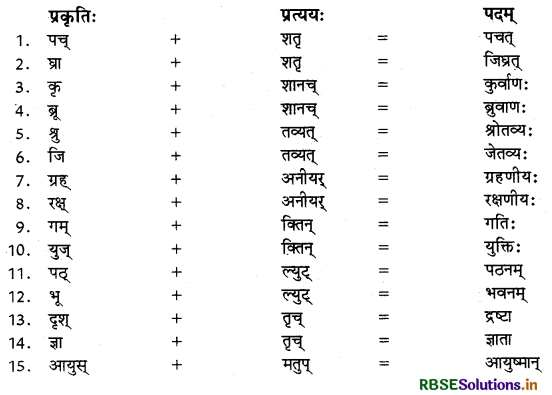 RBSE Class 11 Sanskrit व्याकरणम् प्रत्यय-ज्ञान 18