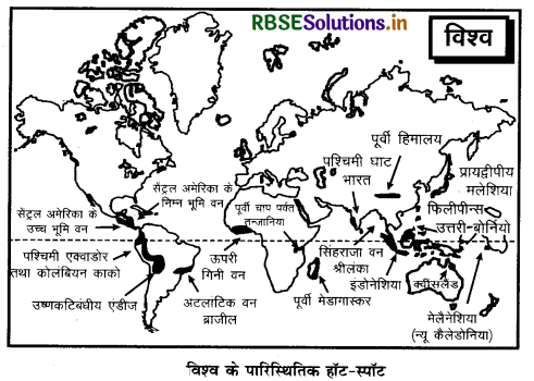 RBSE Class 11 Geography Important Questions Chapter 16 जैव-विविधता एवं संरक्षण 1