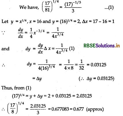 RBSE Solutions for Class 12 Maths Chapter 6 Application of Derivatives Miscellaneous Exercise 1