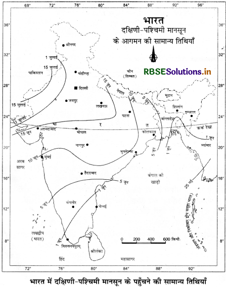 RBSE Class 11 Geography Important Questions Chapter 4 जलवायु - 3
