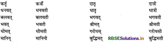 RBSE Class 12 Sanskrit व्याकरणम् प्रत्ययाः 14