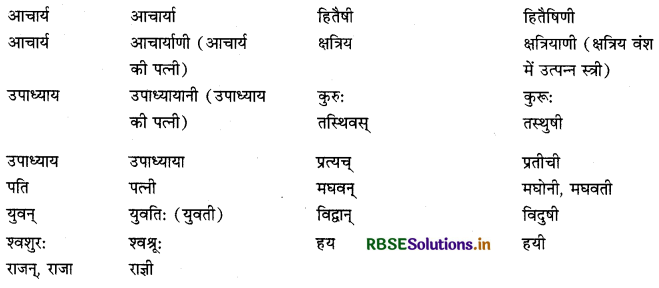 RBSE Class 12 Sanskrit व्याकरणम् प्रत्ययाः 22
