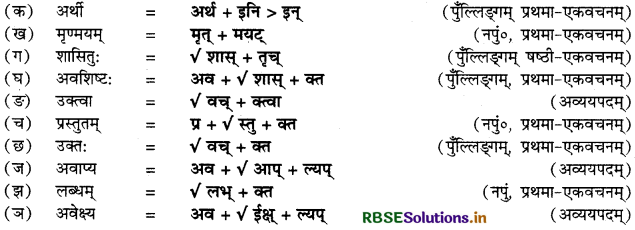 RBSE Class 12 Sanskrit व्याकरणम् प्रत्ययाः 23
