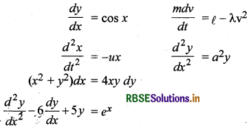 RBSE Class 12 Maths Notes Chapter 9 अवकल समीकरण 1