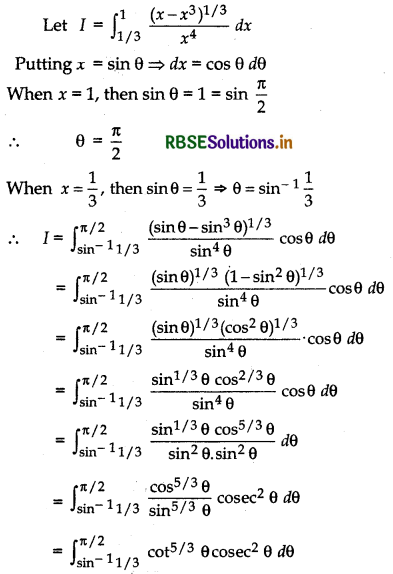 RBSE Solutions for Class 12 Maths Chapter 7 Integrals Ex 7.10 11