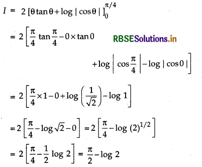 RBSE Solutions for Class 12 Maths Chapter 7 Integrals Ex 7.10 4