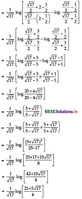 RBSE Solutions for Class 12 Maths Chapter 7 Integrals Ex 7.10 8