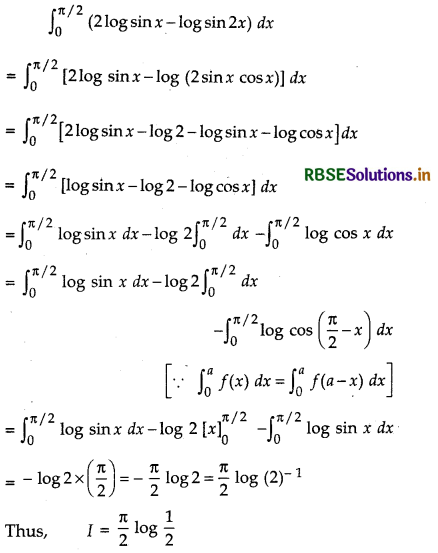 RBSE Solutions for Class 12 Maths Chapter 7 Integrals Ex 7.11 10