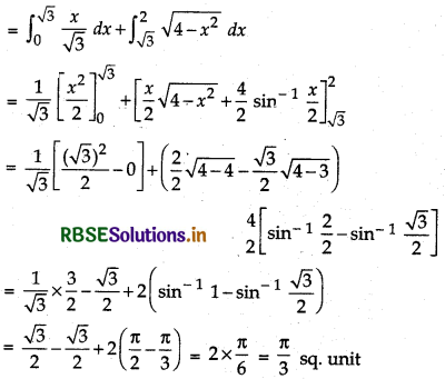 RBSE Solutions for Class 12 Maths Chapter 8 Application of Integrals Ex 8.1 12