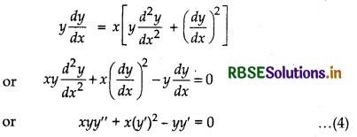 RBSE Solutions for Class 12 Maths Chapter 9 Differential Equations Ex 9.3 2