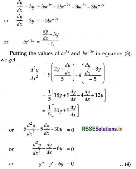 RBSE Solutions for Class 12 Maths Chapter 9 Differential Equations Ex 9.3 3
