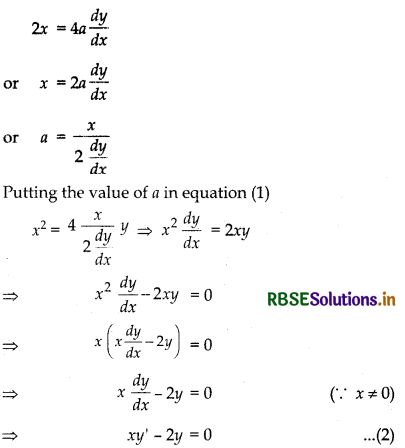 RBSE Solutions for Class 12 Maths Chapter 9 Differential Equations Ex 9.3 9