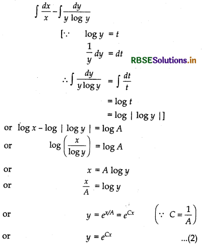 RBSE Solutions for Class 12 Maths Chapter 9 Differential Equations Ex 9.4 5