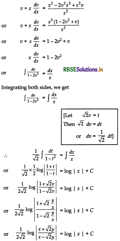 RBSE Solutions for Class 12 Maths Chapter 9 Differential Equations Ex 9.5 11