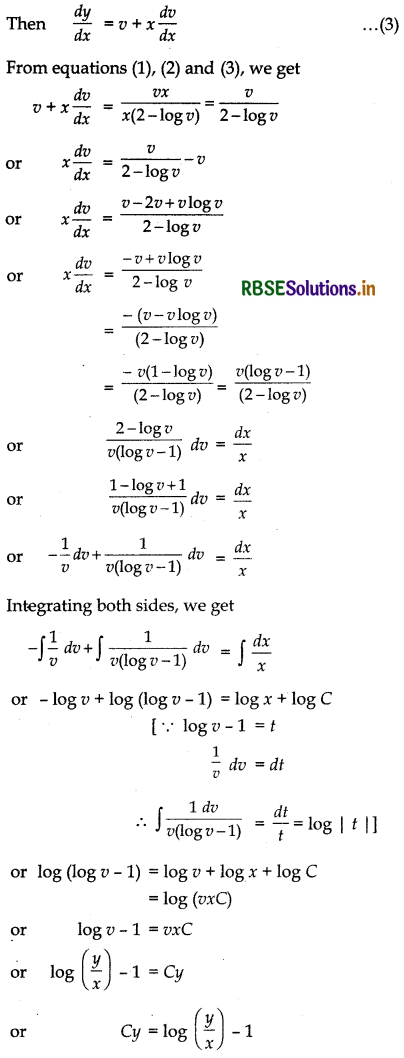 RBSE Solutions for Class 12 Maths Chapter 9 Differential Equations Ex 9.5 21