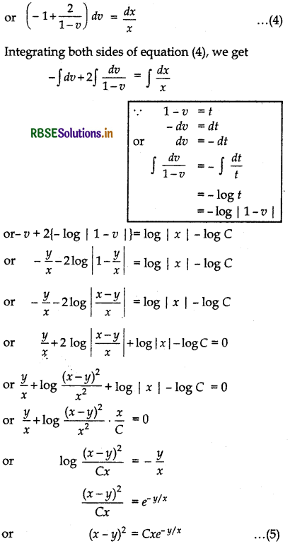 RBSE Solutions for Class 12 Maths Chapter 9 Differential Equations Ex 9.5 3