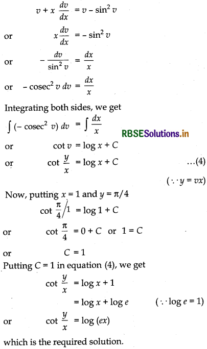 RBSE Solutions for Class 12 Maths Chapter 9 Differential Equations Ex 9.5 30