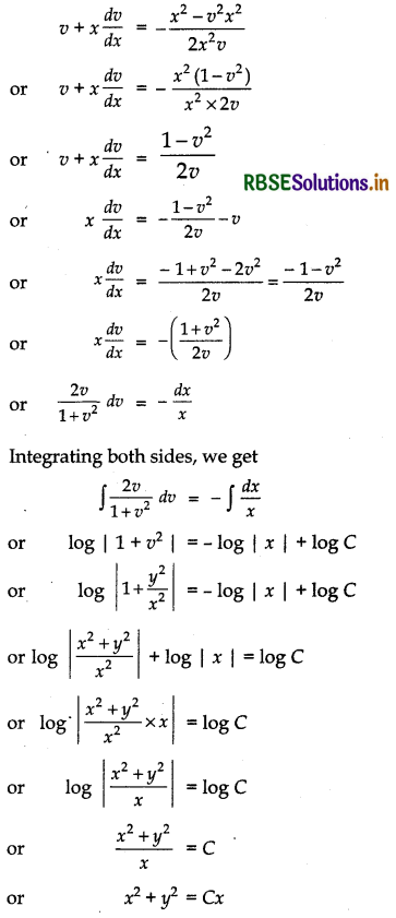 RBSE Solutions for Class 12 Maths Chapter 9 Differential Equations Ex 9.5 9