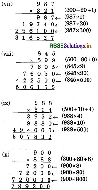 RBSE 5th Class Maths Solutions Chapter 3 Multiplication and Division 2