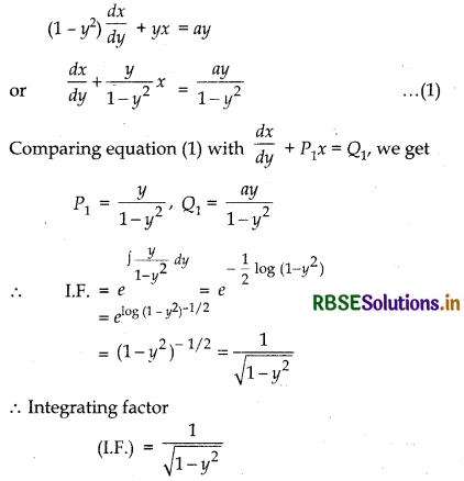 RBSE Solutions for Class 12 Maths Chapter 9 Differential Equations Ex 9.6 17