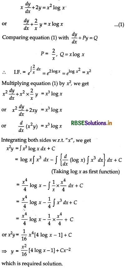 RBSE Solutions for Class 12 Maths Chapter 9 Differential Equations Ex 9.6 4