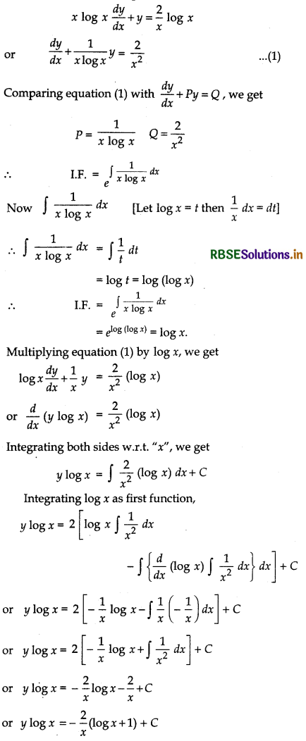 RBSE Solutions for Class 12 Maths Chapter 9 Differential Equations Ex 9.6 5