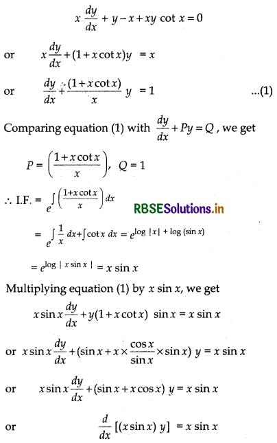 RBSE Solutions for Class 12 Maths Chapter 9 Differential Equations Ex 9.6 6
