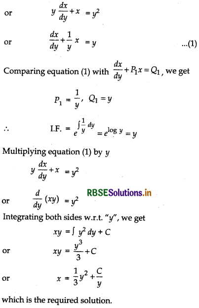 RBSE Solutions for Class 12 Maths Chapter 9 Differential Equations Ex 9.6 9