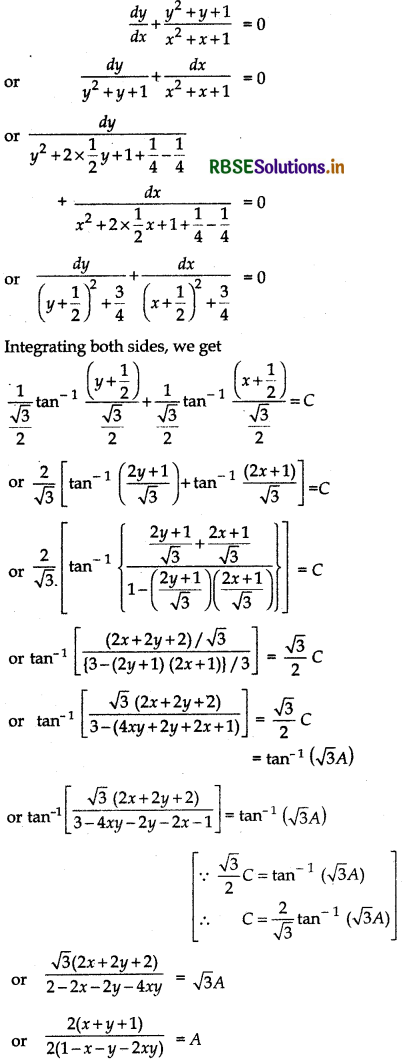 RBSE Solutions for Class 12 Maths Chapter 9 Differential Equations Miscellaneous Exercise 11