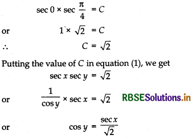 RBSE Solutions for Class 12 Maths Chapter 9 Differential Equations Miscellaneous Exercise 12