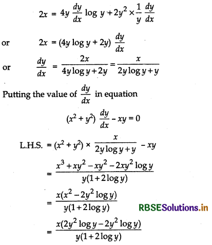 RBSE Solutions for Class 12 Maths Chapter 9 Differential Equations Miscellaneous Exercise 3