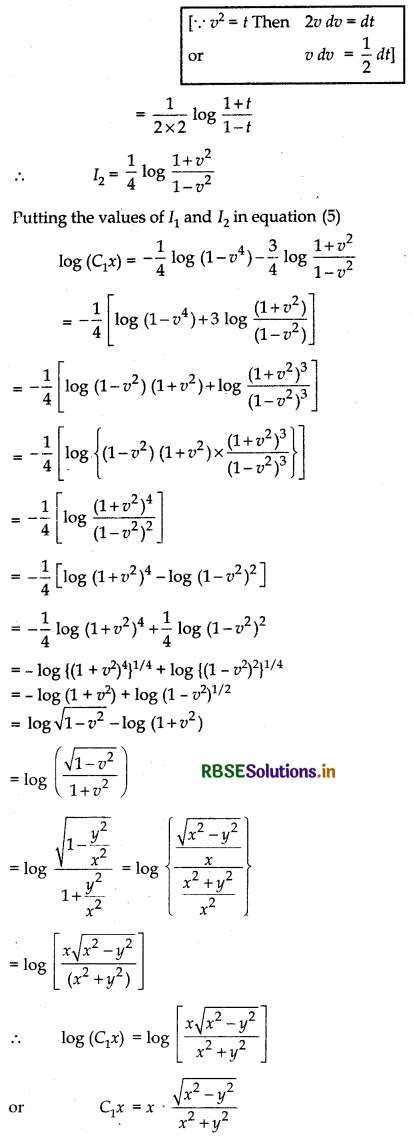 RBSE Solutions for Class 12 Maths Chapter 9 Differential Equations Miscellaneous Exercise 7
