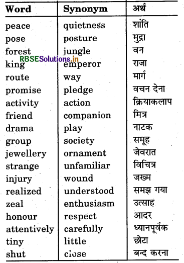 RBSE Class 5 English Grammar Synonyms