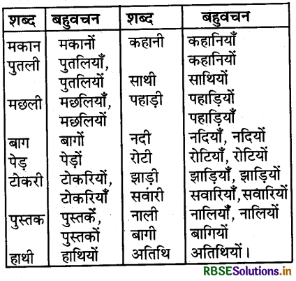 RBSE Class 5 Hindi Vyakaran वचन 1