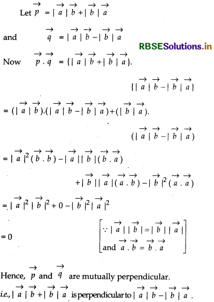 RBSE Solutions for Class 12 Maths Chapter 10 Vector Algebra Ex 10.3 12