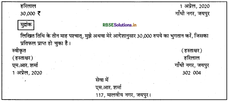 RBSE Solutions for Class 11 Accountancy Chapter 8 विनिमय विपत्र 3