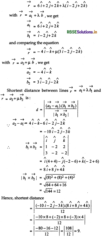 RBSE Solutions for Class 12 Maths Chapter 11 Three Dimensional Geometry Miscellaneous Exercise 5