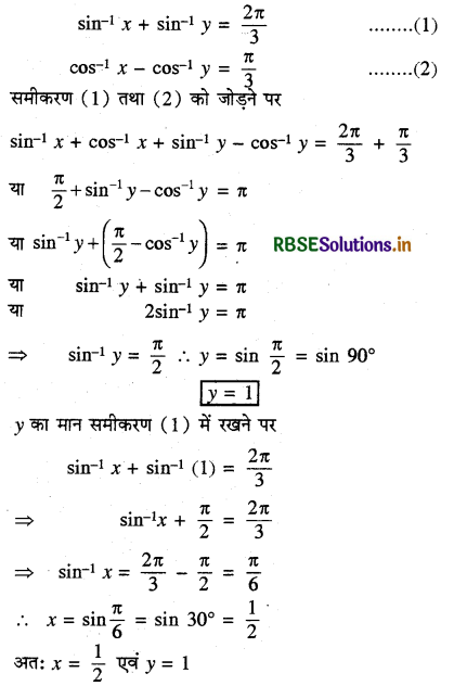 RBSE Class 12 Maths Important Questions Chapter 2 प्रतिलोम त्रिकोणमितीय फलन 32