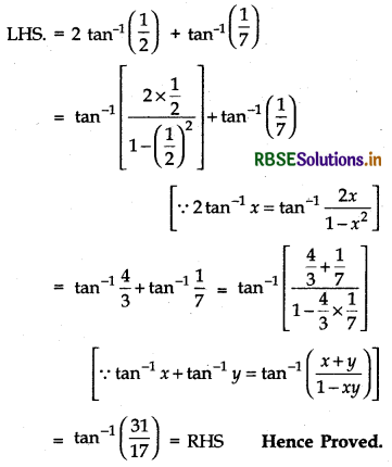 RBSE Class 12 Maths Important Questions Chapter 2 Inverse Trigonometric Functions 6