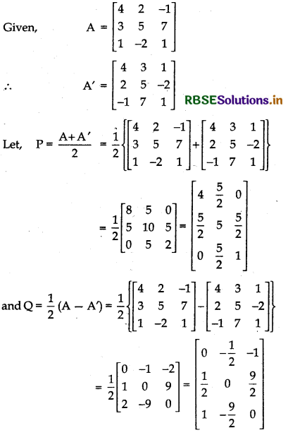 RBSE Class 12 Maths Important Questions Chapter 3 Matrices 14