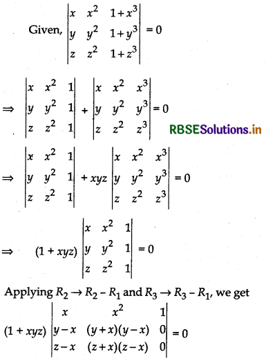 RBSE Class 12 Maths Important Questions Chapter 4 Determinants 15