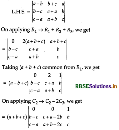 RBSE Class 12 Maths Important Questions Chapter 4 Determinants 16