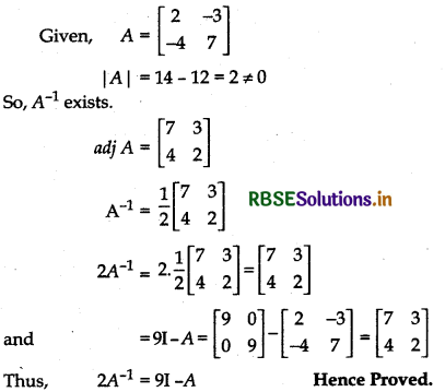 RBSE Class 12 Maths Important Questions Chapter 4 Determinants 27