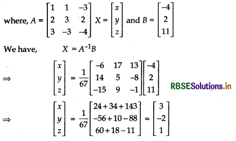 RBSE Class 12 Maths Important Questions Chapter 4 Determinants 33