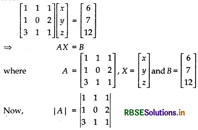 RBSE Class 12 Maths Important Questions Chapter 4 Determinants 34