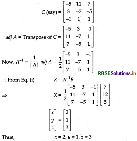 RBSE Class 12 Maths Important Questions Chapter 4 Determinants 41