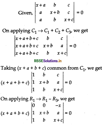 RBSE Class 12 Maths Important Questions Chapter 4 Determinants 9