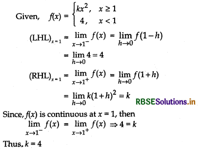 RBSE Class 12 Maths Important Questions Chapter 5 Continuity and Differentiability 13
