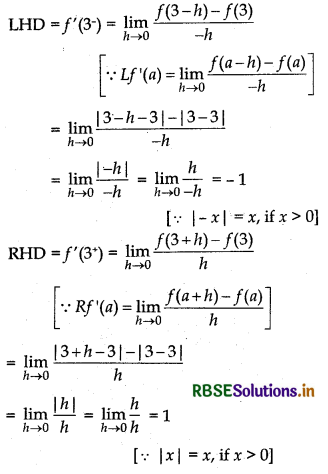RBSE Class 12 Maths Important Questions Chapter 5 Continuity and Differentiability 20